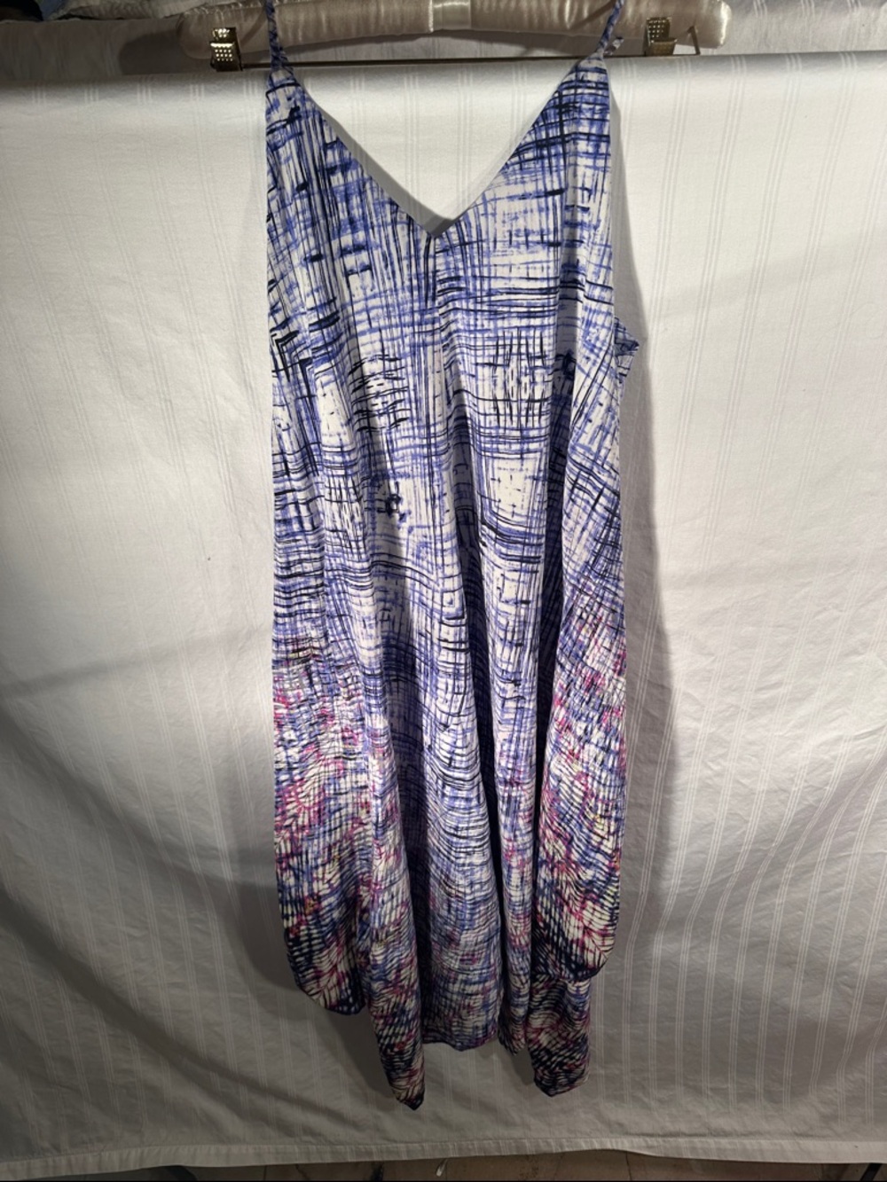 charlie jade blue and pink printed maxi slip dress